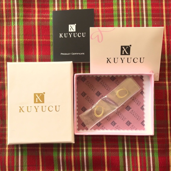 Brand New 10K Gold 14mm Hoop Earrings Mini Lightweight Huggie Real Gold - Picture 4 of 9